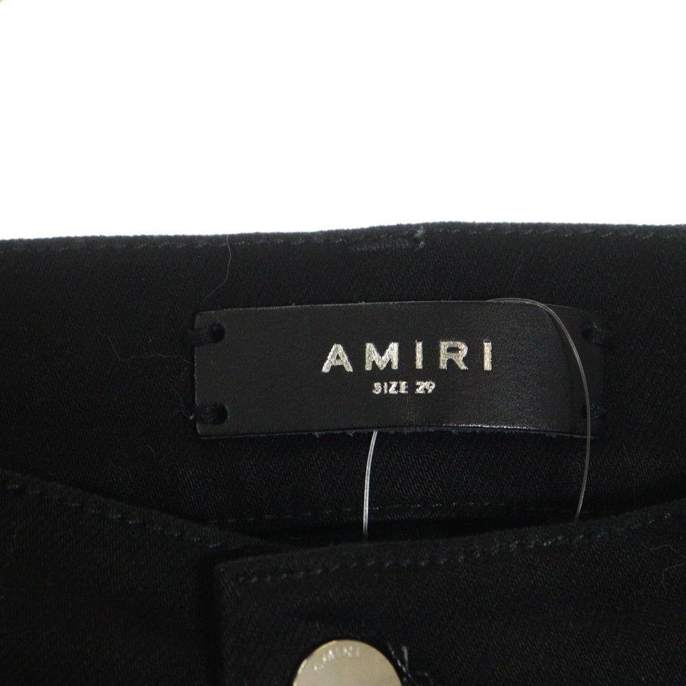 AMIRI(アミリ) MX‐1 クラッシュ加工 ストレッチスキニーボタンフライデニムパンツ ブラック SR1PXMD001