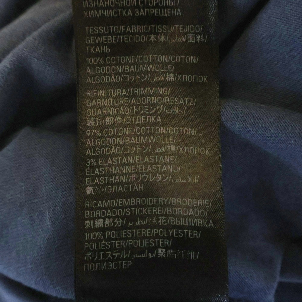 BALENCIAGA(バレンシアガ) 24SS ブランドロゴ刺繍ウォッシュド 半袖Tシャツ カットソー ブルー 764235 TPVK1