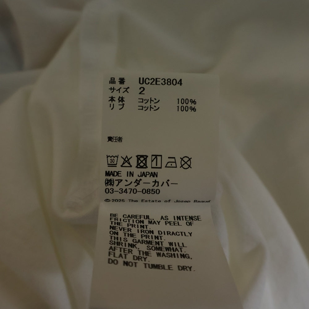 UNDERCOVER(アンダーカバー) 25SS ×Josep Baque コットン 半袖Tシャツ カットソー ホワイト UC2E3804