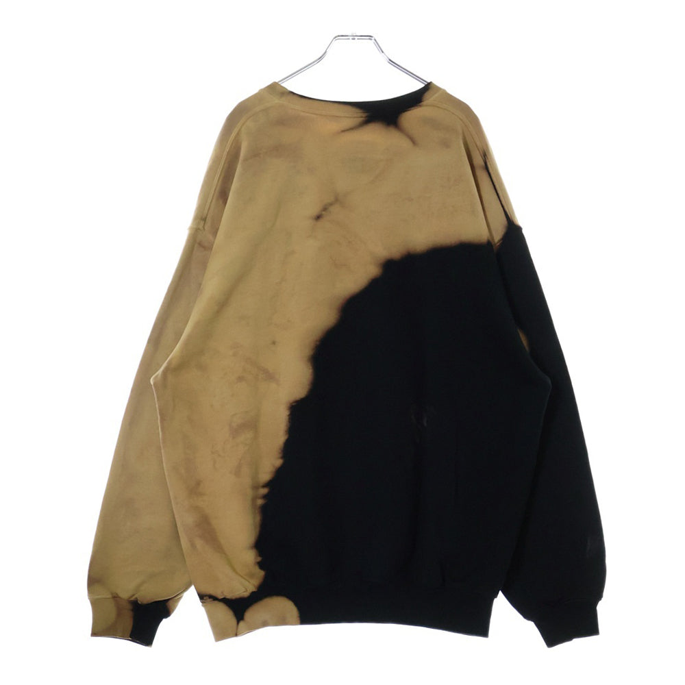 BALENCIAGA(バレンシアガ) 17AW Oversize Bleach Homme Sweater ブリーチ加工HOMME刺繍オーバーサイズスウェット トレーナー ブラック/ブラウン 486095 TWK44