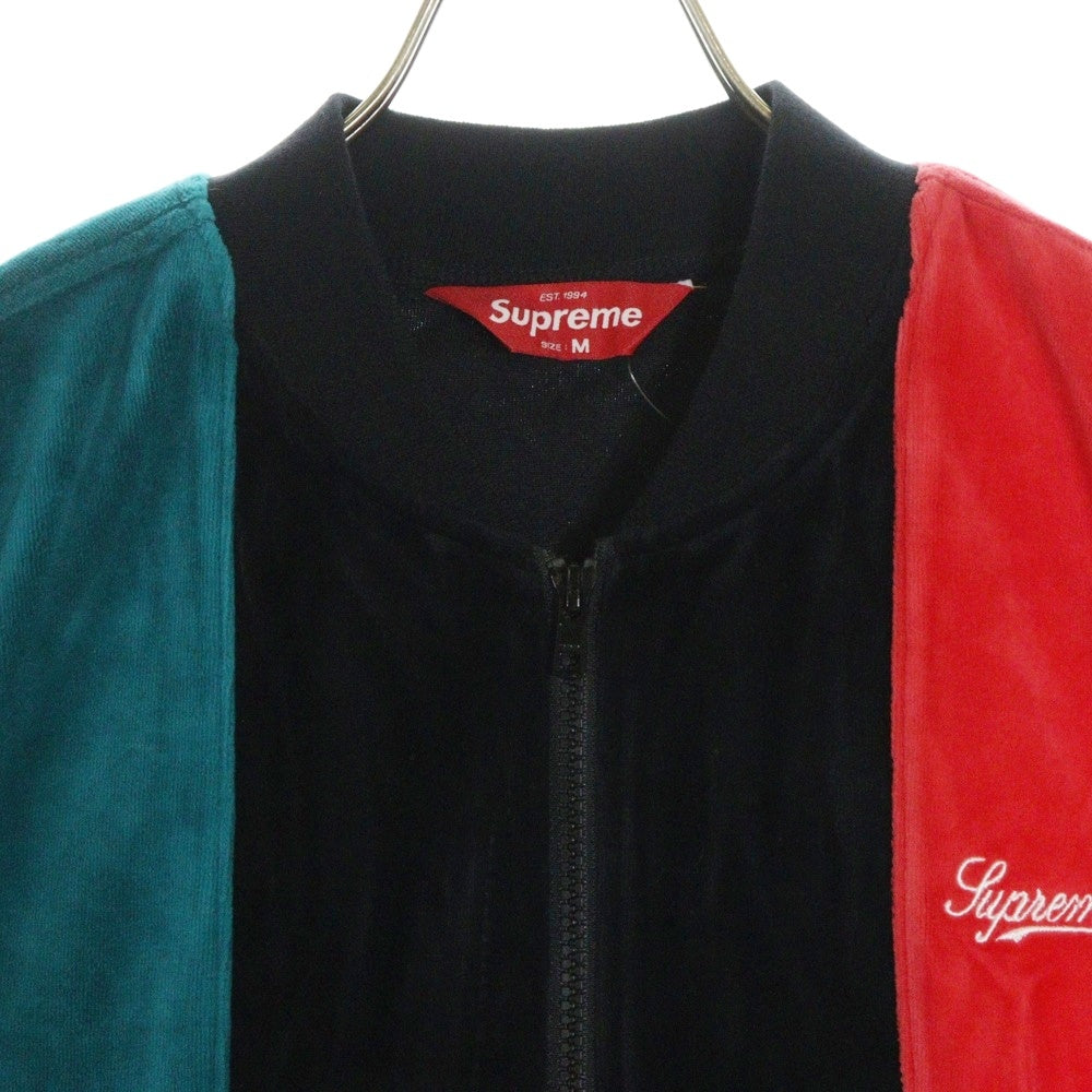 SUPREME(シュプリーム) 18SS Velour Zip Up Jacket ベロアジップアップジャケット ブルゾン ブラック/グリーン/レッド