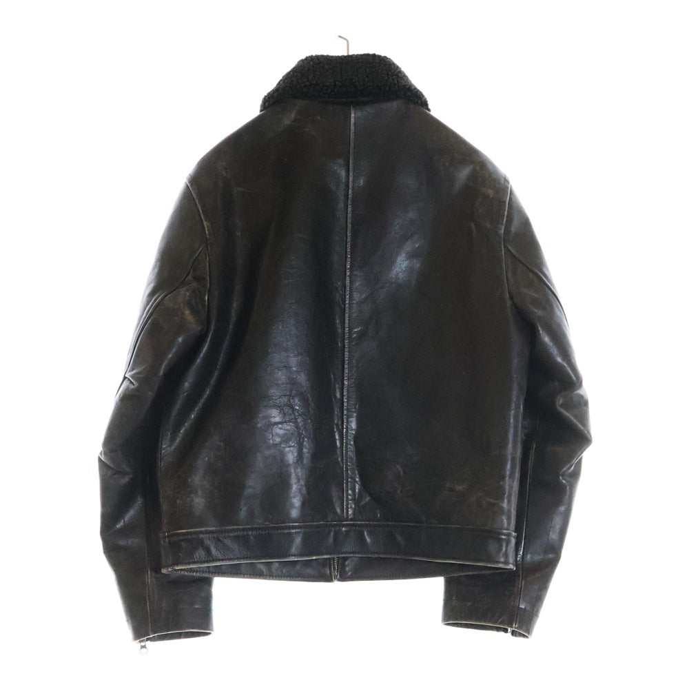 VINTAGE(ヴィンテージ) OLD GAP 紺タグ 襟ボア 裏地キルティング ヴィンテージ ジップアップレザージャケット ブラウン 366542