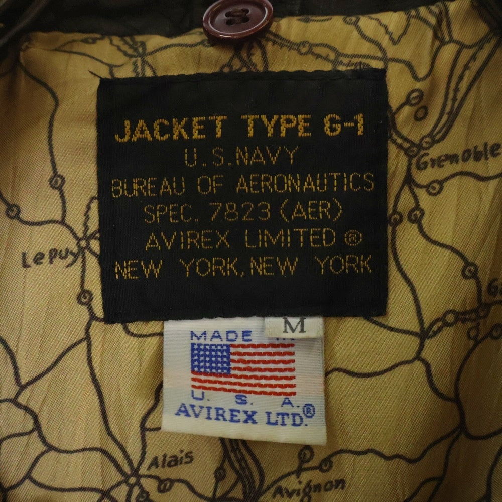 AVIREX(アヴィレックス) TYPE G-1 SPEC7823 TOP GUN レザーフライトジャケット ブラウン