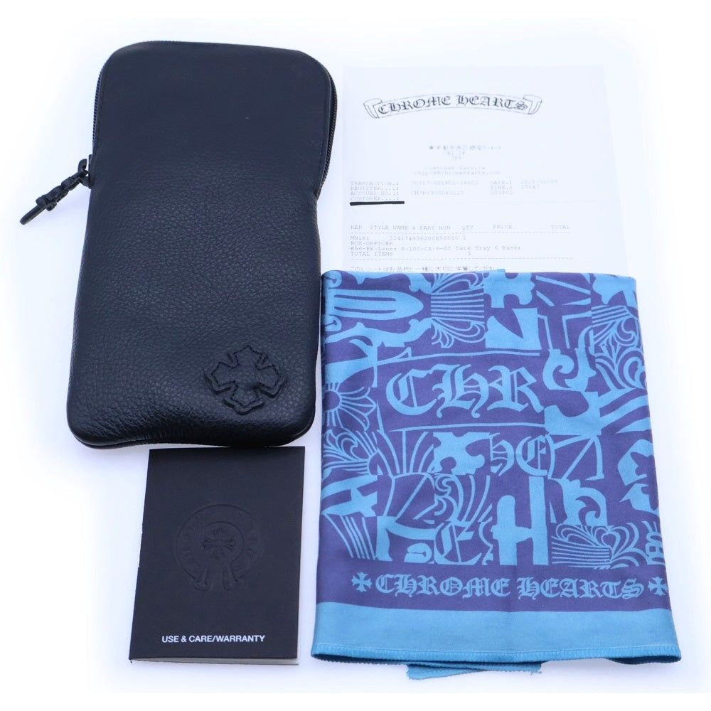 CHROME HEARTS(クロムハーツ) BOX-OFFICER ダガーテンプル装飾 デモレンズ ブラックフレーム サングラス アイウェア