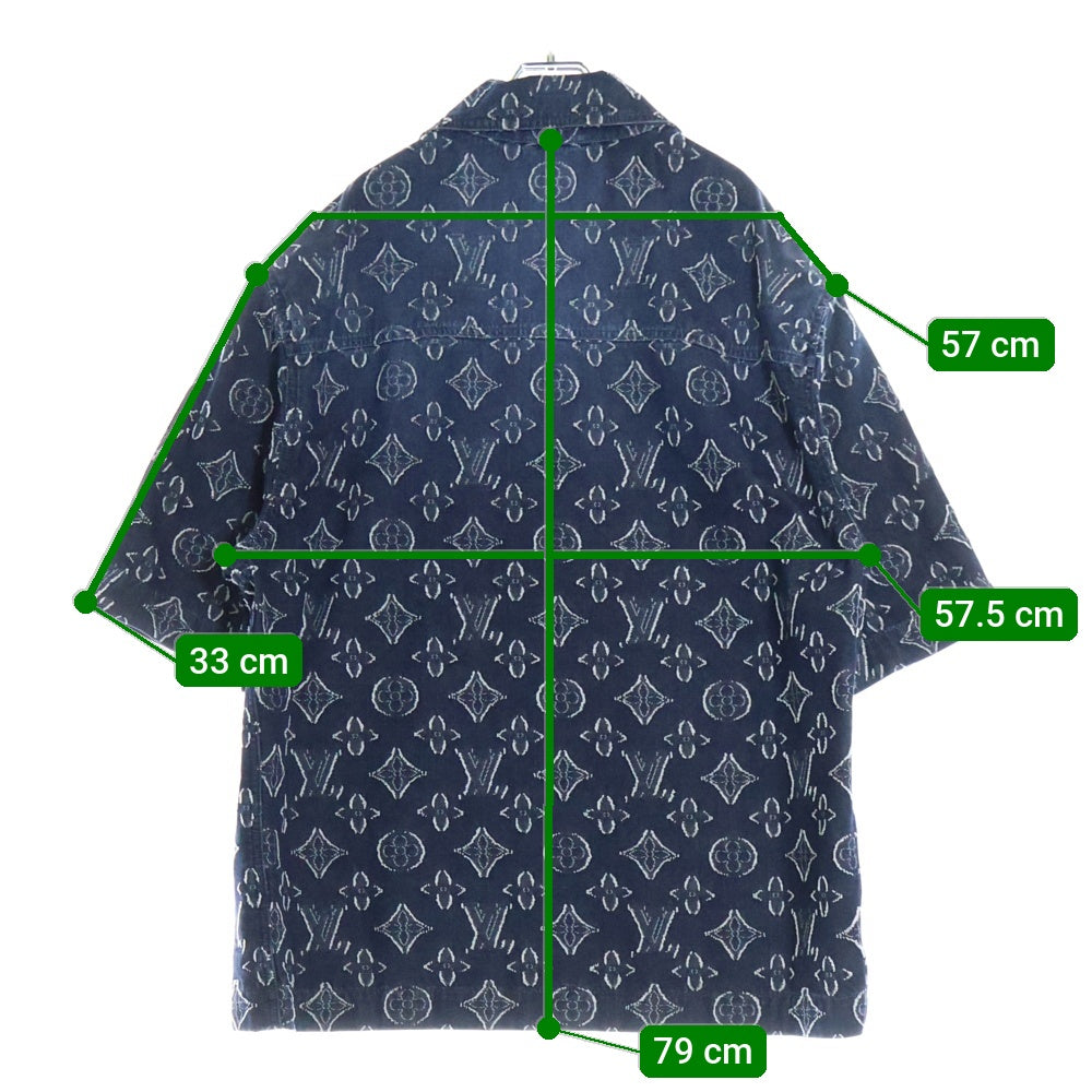 LOUIS VUITTON(ルイヴィトン) 23AW モノグラム 半袖デニムシャツ インディゴ RM232 ARS HPS73W