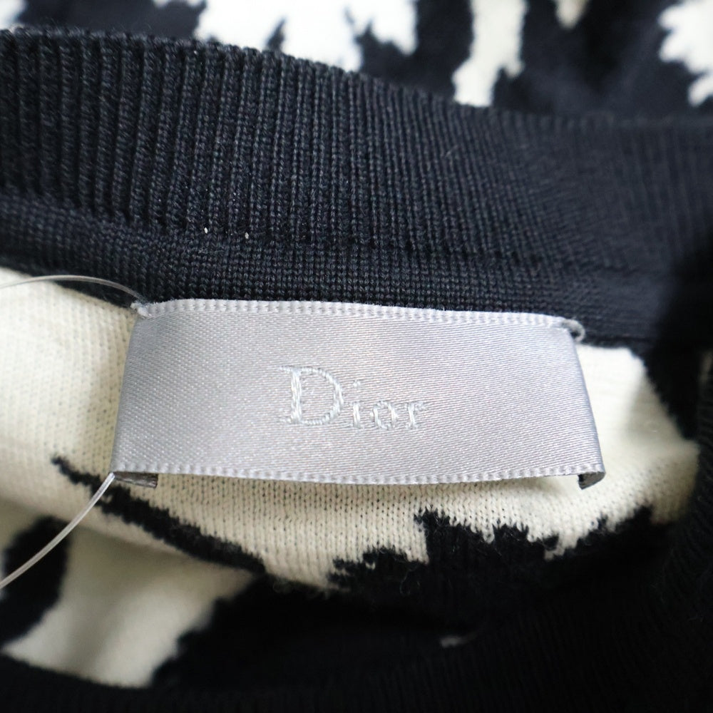 DIOR(ディオール) 16AW 総柄 クルーネック長袖ニット セーターネイビー 633M652ZT627