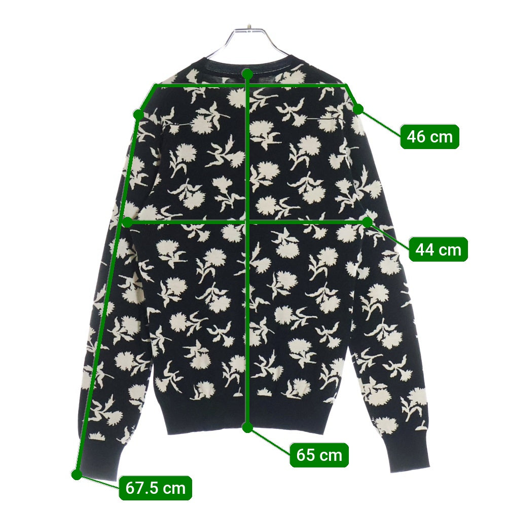 DIOR(ディオール) 16AW 総柄 クルーネック長袖ニット セーターネイビー 633M652ZT627