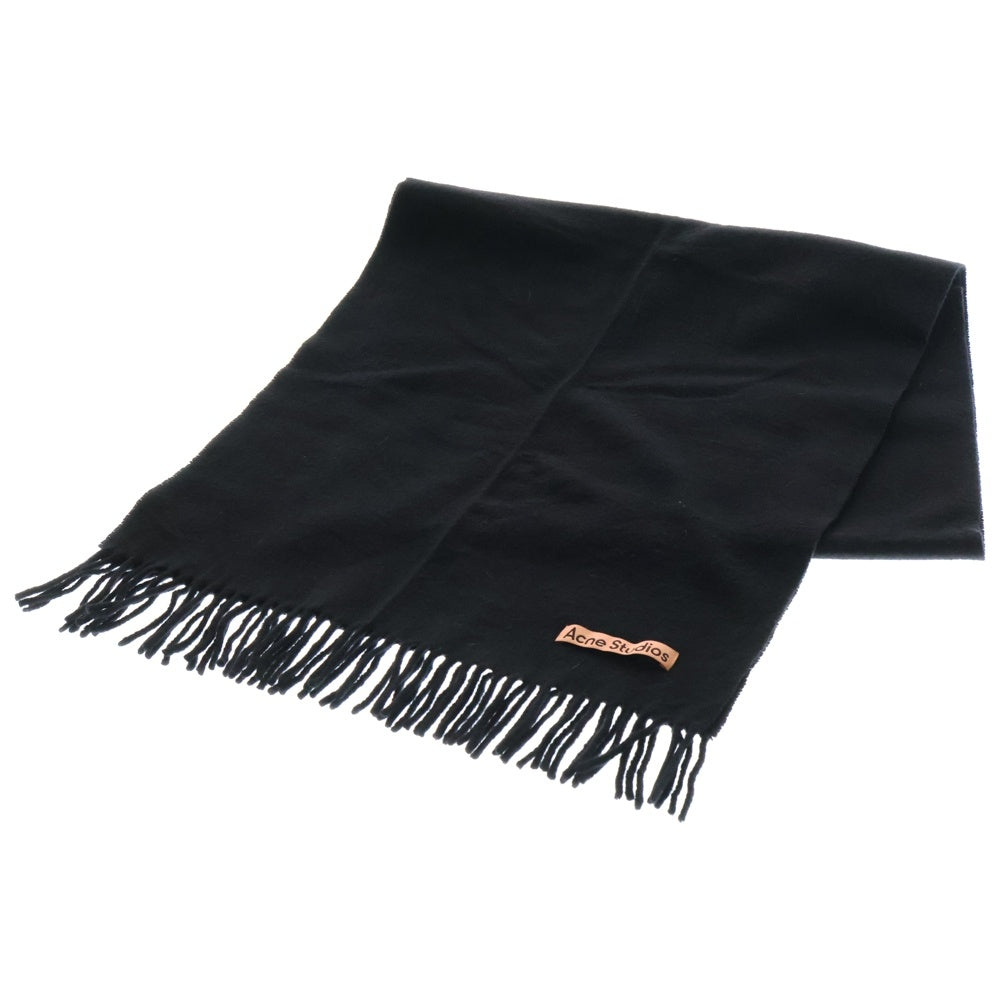 Acne Studios(アクネ ストゥディオズ) Long Scarf CA0210 ロゴパッチ ロングスカーフ マフラー ブラック