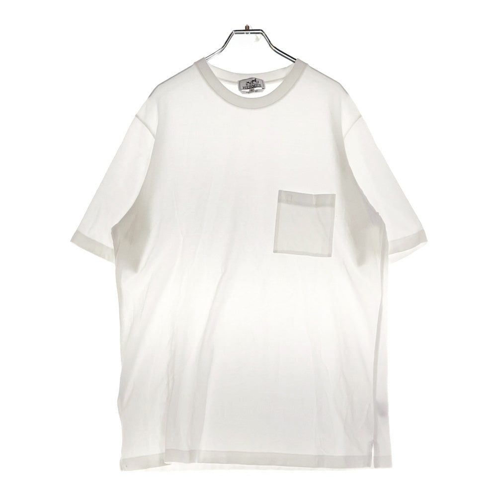 HERMES(エルメス) H刺繍 ポケット Tシャツ コットン ホワイト 32-5705
