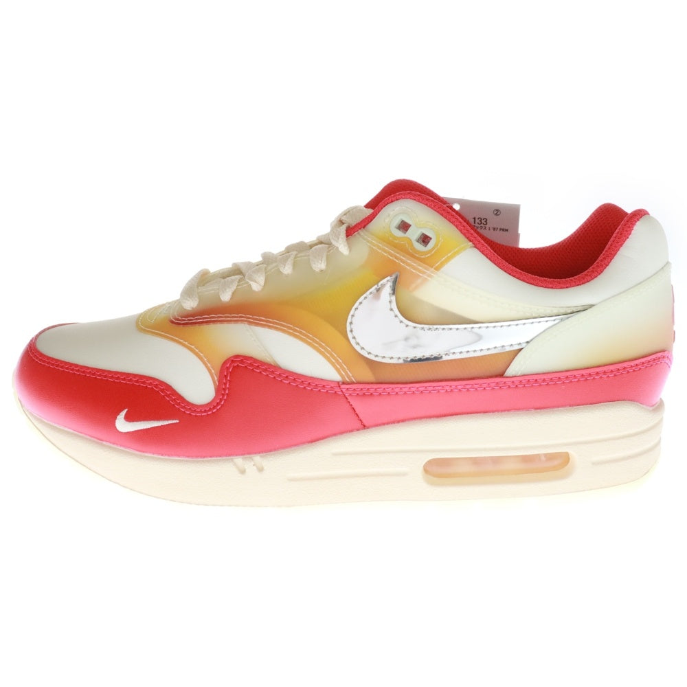 NIKE(ナイキ) WMNS AIR MAX 1 87 PRM Soft Vinyl FN7683-133 ウィメンズ エアマックス ローカットスニーカー ソフトビニール ホワイト/レッド US10.5/27.5cm