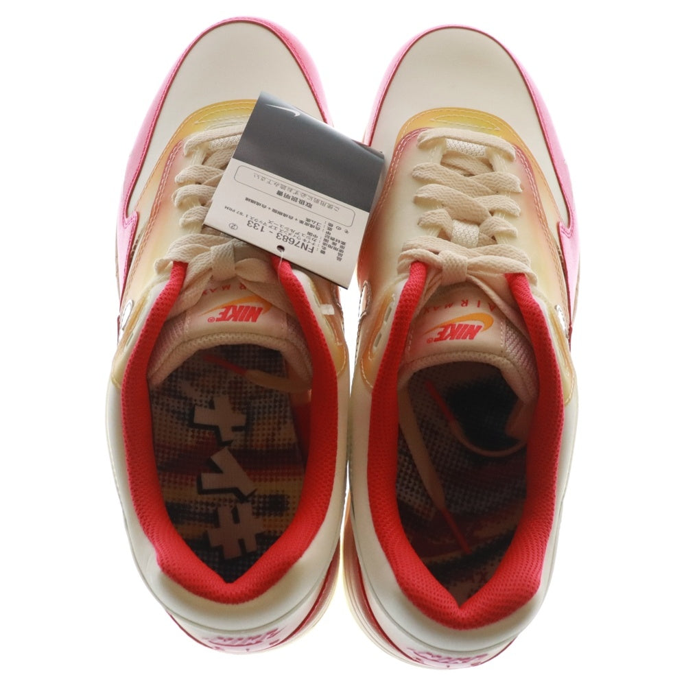 NIKE(ナイキ) WMNS AIR MAX 1 87 PRM Soft Vinyl FN7683-133 ウィメンズ エアマックス ローカットスニーカー ソフトビニール ホワイト/レッド US10.5/27.5cm