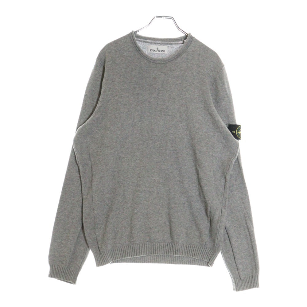 STONE ISLAND(ストーンアイランド) ロゴパッチ付 コットンニット セーター グレー 6415571D2