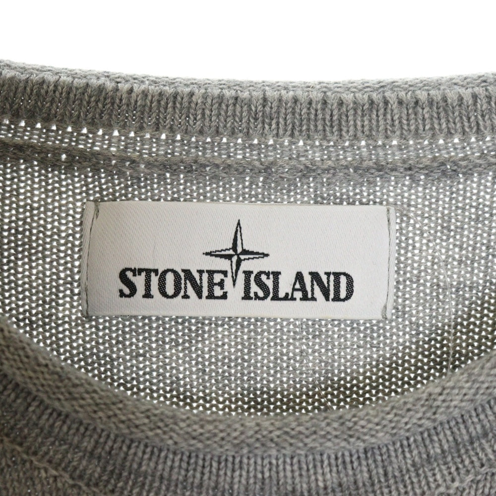 STONE ISLAND(ストーンアイランド) ロゴパッチ付 コットンニット セーター グレー 6415571D2