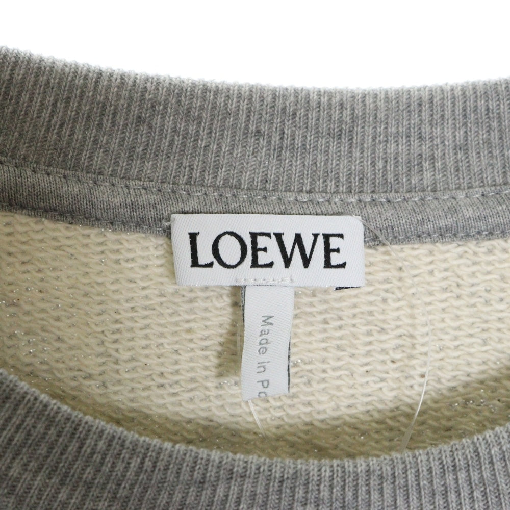 LOEWE(ロエベ) ロゴ刺繍 クルーネック長袖スウェットトレーナー H526Y24J26 グレー