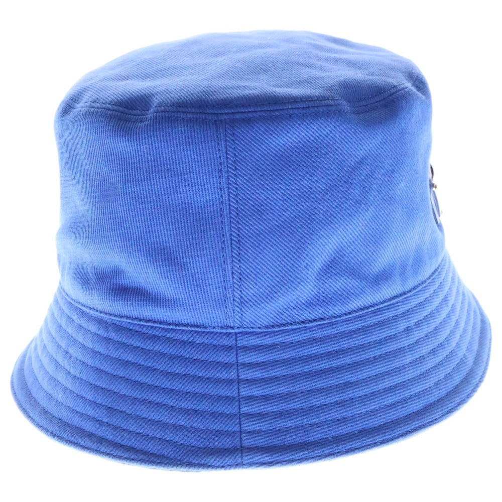 PRADA(プラダ) トライアングルプレートロゴ コットンドリルバケットハット 帽子 2HC137 2DXI ブルー