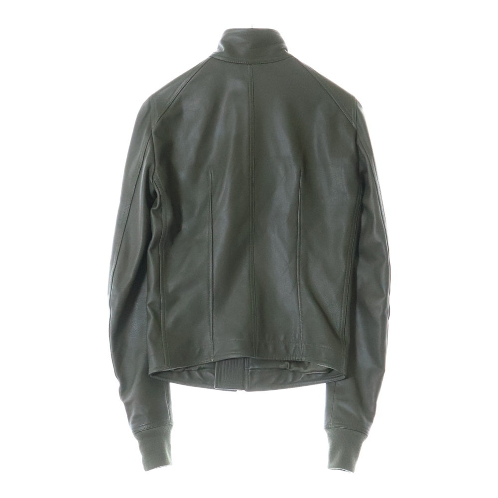 Rick Owens(リックオウエンス) 22AW INTARSIA RU02B2761 インターシャジップアップレザージャケット グリーン