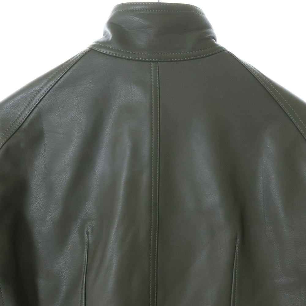 Rick Owens(リックオウエンス) 22AW INTARSIA RU02B2761 インターシャジップアップレザージャケット グリーン
