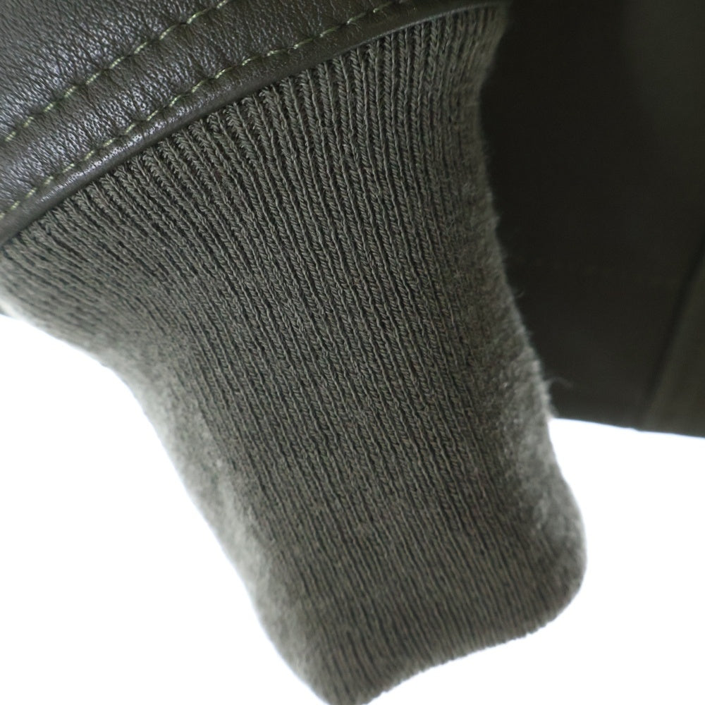 Rick Owens(リックオウエンス) 22AW INTARSIA RU02B2761 インターシャジップアップレザージャケット グリーン