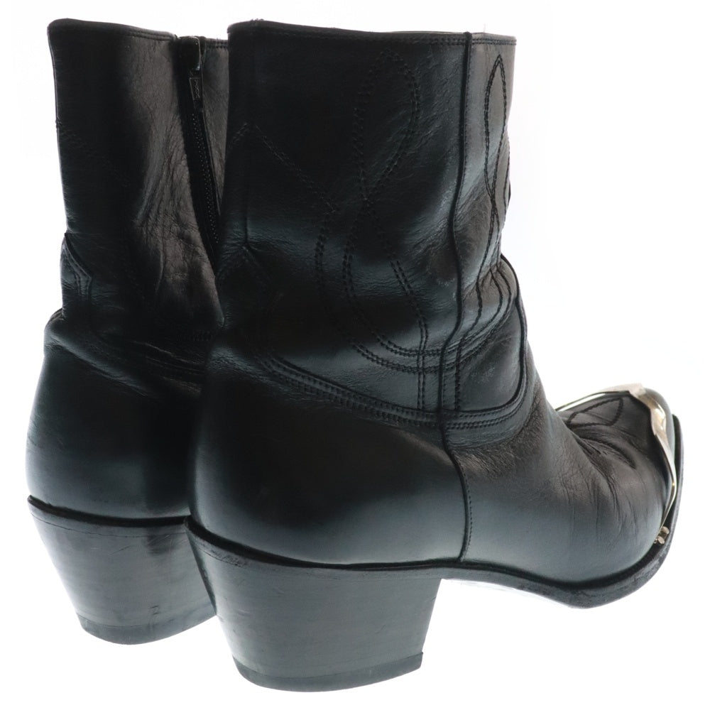 CELINE(セリーヌ) Zipped Boot w/Metal Toe Cap 50 Calfskin メタルトゥキャップジップアップ ウェスタンレザーブーツ ブラック