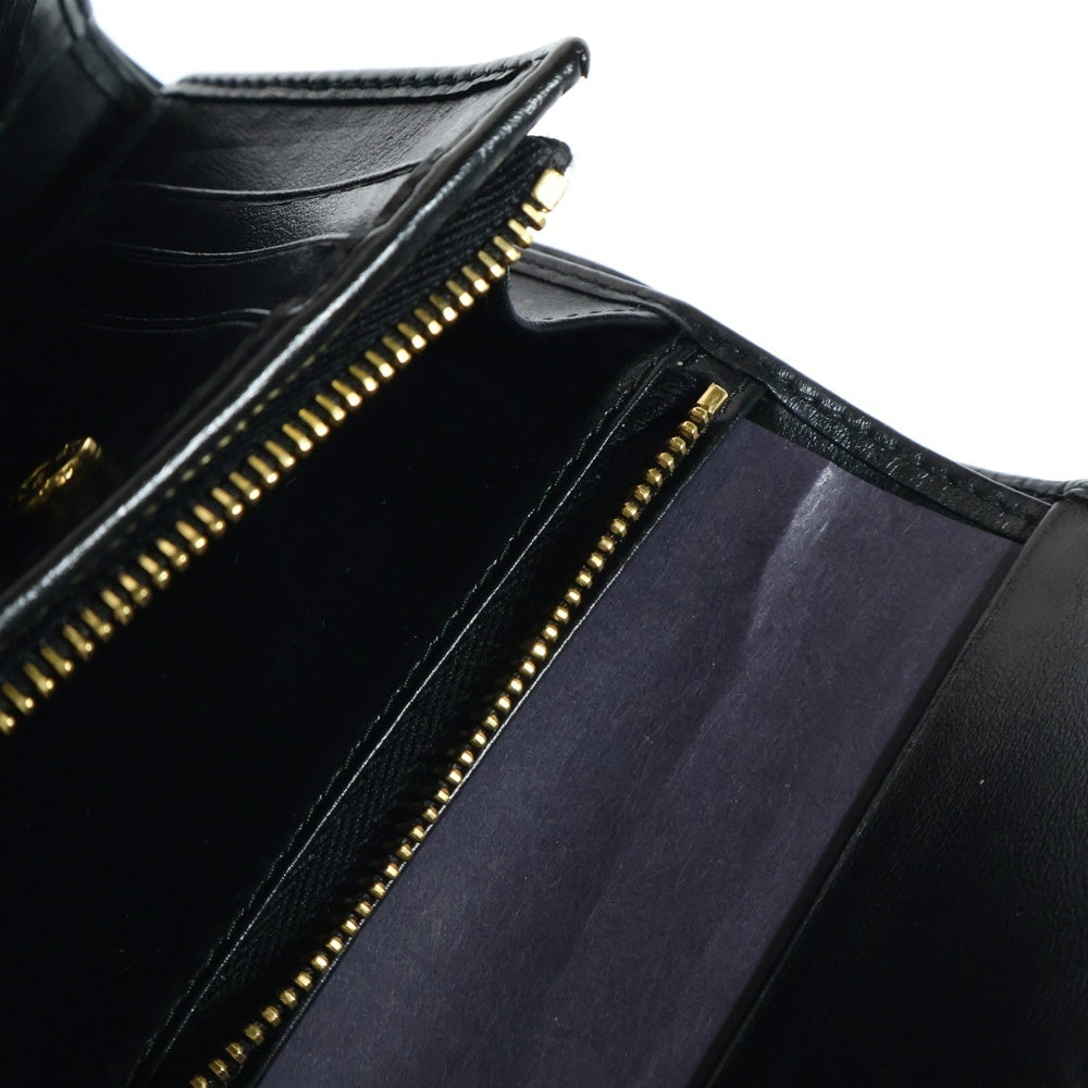 PRADA(プラダ) トライアングルロゴ サフィアーノレザー コンパクトウォレット 三つ折り財布 1MH025 ブラック
