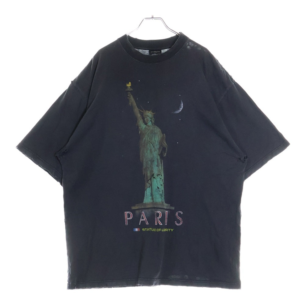 BALENCIAGA(バレンシアガ) 24AW 自由の女神 PALIS ヴィンテージ加工半袖Tシャツ 764235 TQVR9