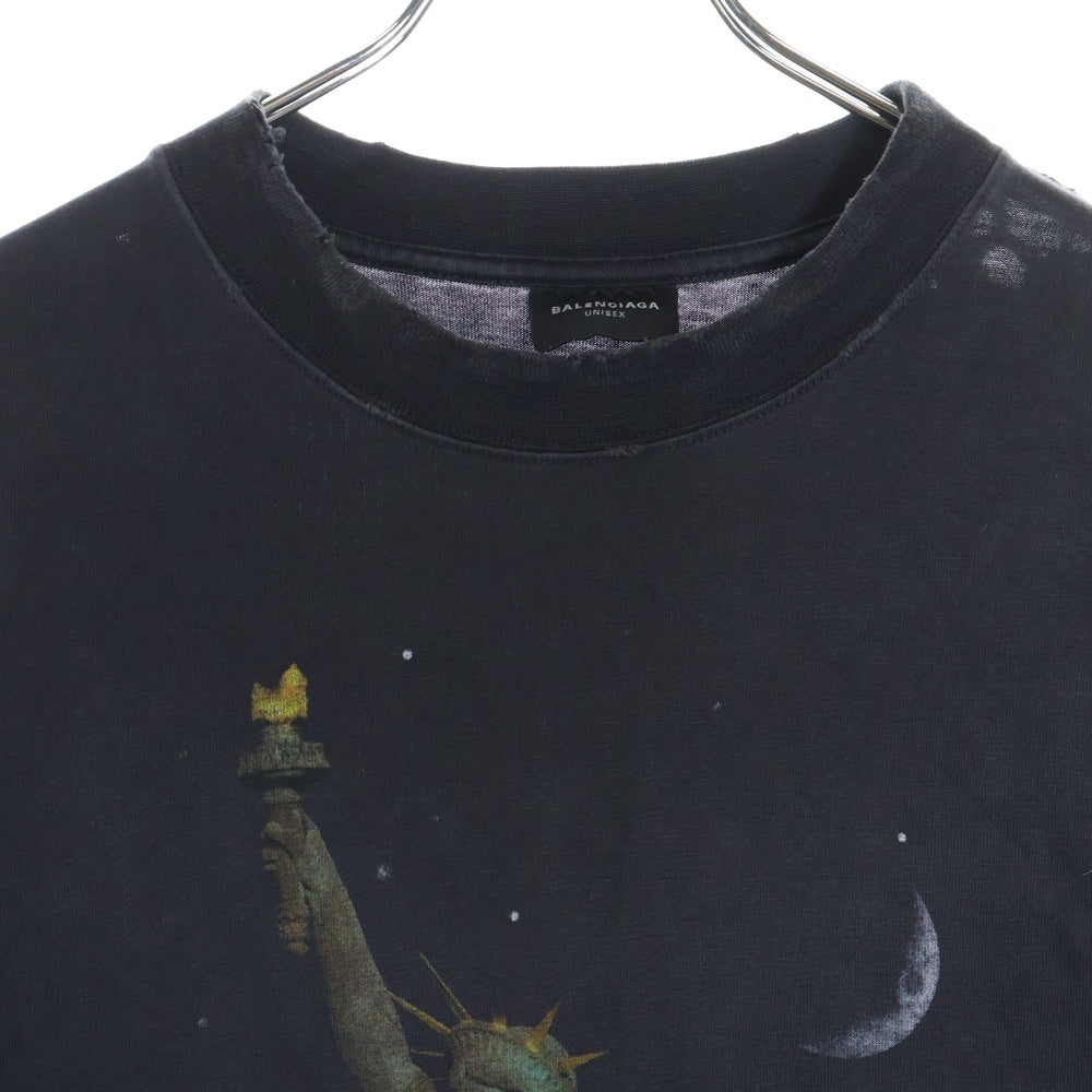 BALENCIAGA(バレンシアガ) 24AW 自由の女神 PALIS ヴィンテージ加工半袖Tシャツ 764235 TQVR9
