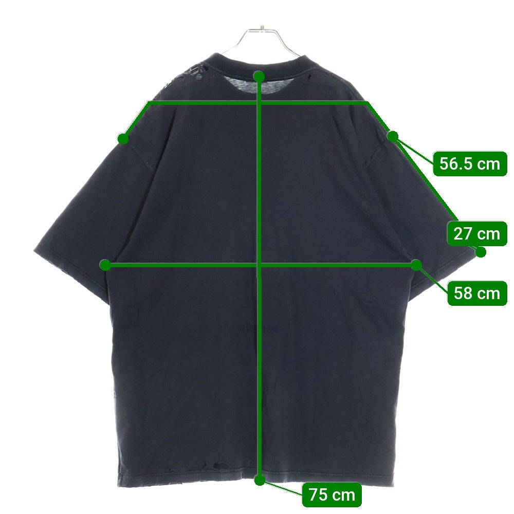 BALENCIAGA(バレンシアガ) 24AW 自由の女神 PALIS ヴィンテージ加工半袖Tシャツ 764235 TQVR9