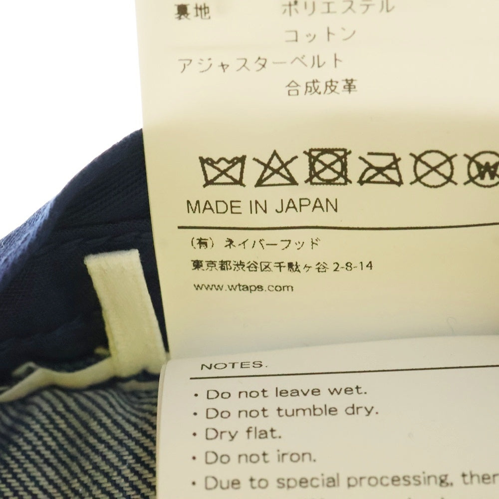 WTAPS(ダブルタップス) 25SS T-6M 05 COTTON DENIM CAP 251HCDTーHT05 ロゴ刺繍 コットンデニムキャップ 帽子 インディゴ