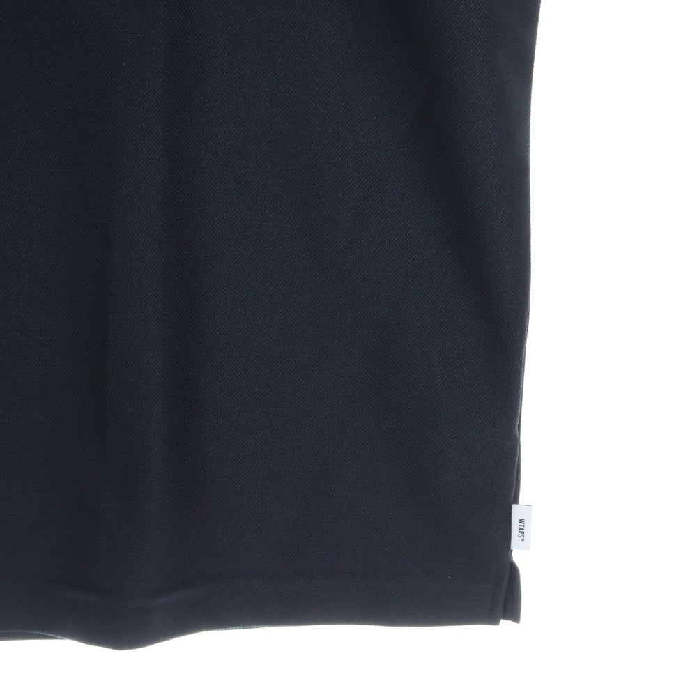 WTAPS(ダブルタップス) 25SS ACADEMY 02 SS POLY 251ATDT-CSM29 ロゴ刺繍 半袖ポロシャツ ブラック