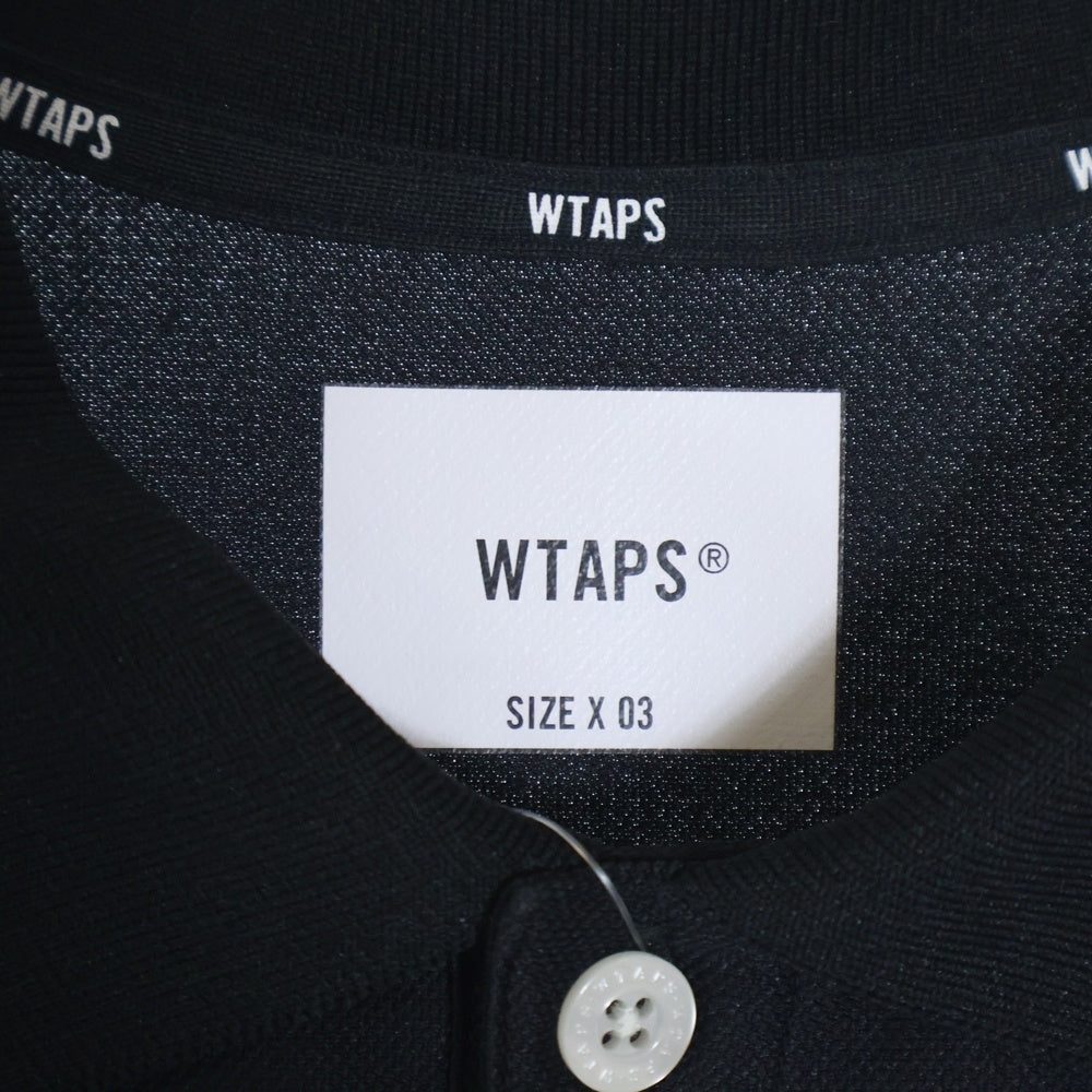 WTAPS(ダブルタップス) 25SS ACADEMY 02 SS POLY 251ATDT-CSM29 ロゴ刺繍 半袖ポロシャツ ブラック