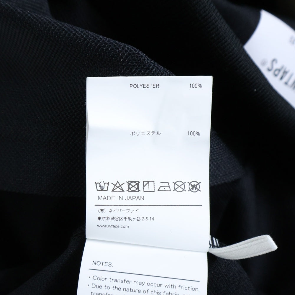 WTAPS(ダブルタップス) 25SS ACADEMY 02 SS POLY 251ATDT-CSM29 ロゴ刺繍 半袖ポロシャツ ブラック