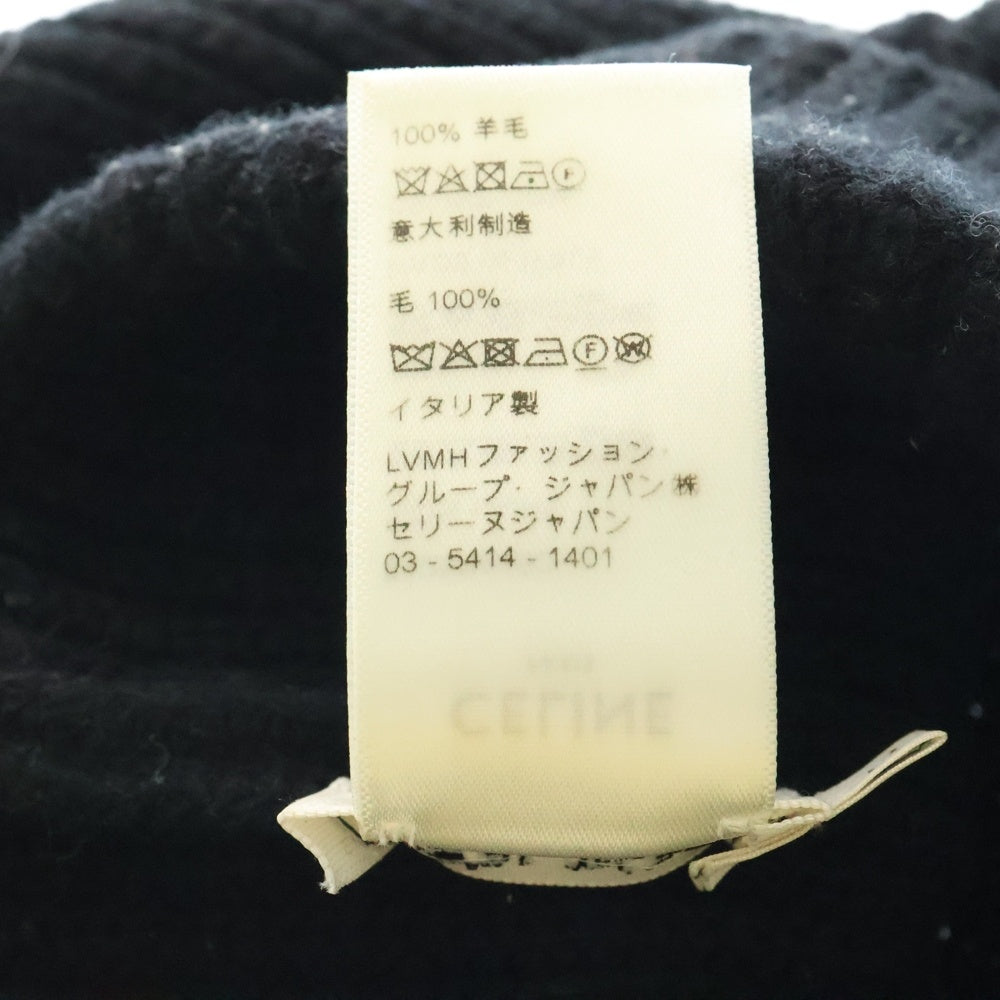 CELINE(セリーヌ) エンブロイダリーロゴニット帽子 ニットキャップ 2A25R535Q ブラック