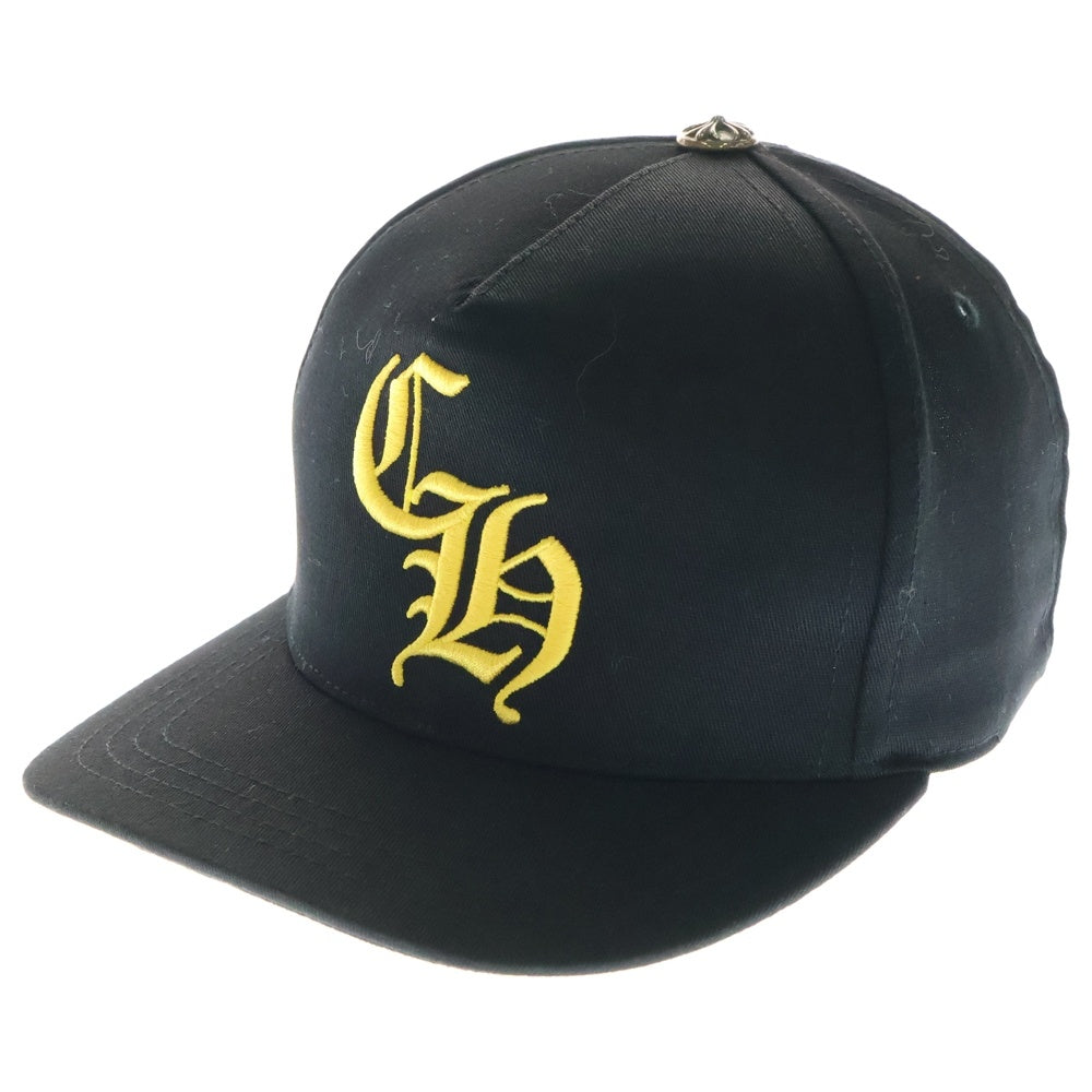 CHROME HEARTS(クロムハーツ) HAT 5 PNL CAP BSBL BLACK/YELLOW CHロゴ ベースボールキャップ 帽子 ブラック/イエロー
