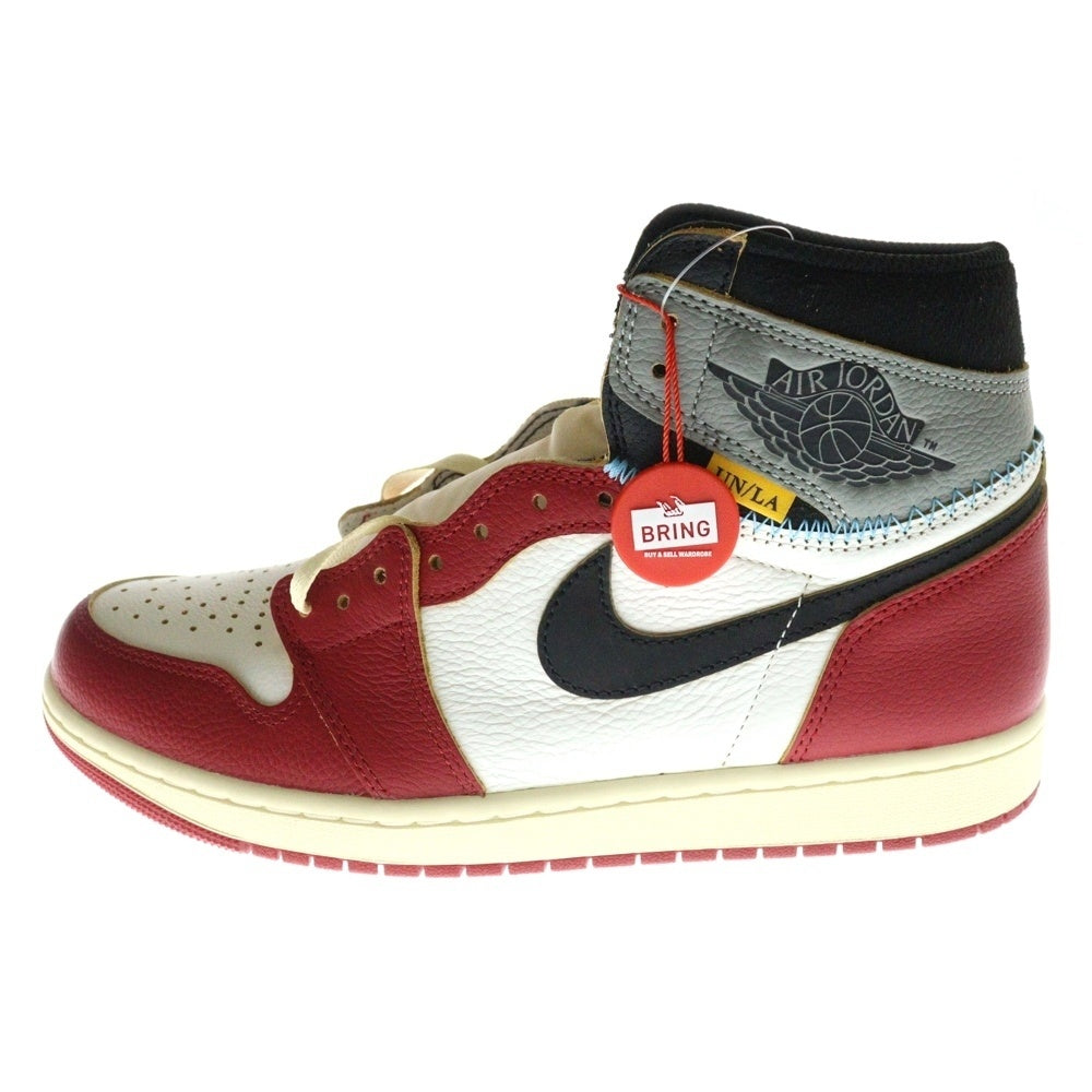 NIKE(ナイキ) ×UNION AIR JORDAN 1 RETRO HIGH OG CHICAGO SHADOW ユニオン エアジョーダン1シカゴ/シャドウ ハイカットスニーカー ホワイト/レッド US10/28.0cm HV8563-600