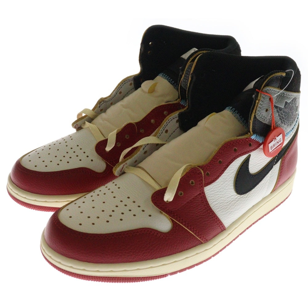 NIKE(ナイキ) ×UNION AIR JORDAN 1 RETRO HIGH OG CHICAGO SHADOW ユニオン エアジョーダン1シカゴ/シャドウ ハイカットスニーカー ホワイト/レッド US10/28.0cm HV8563-600