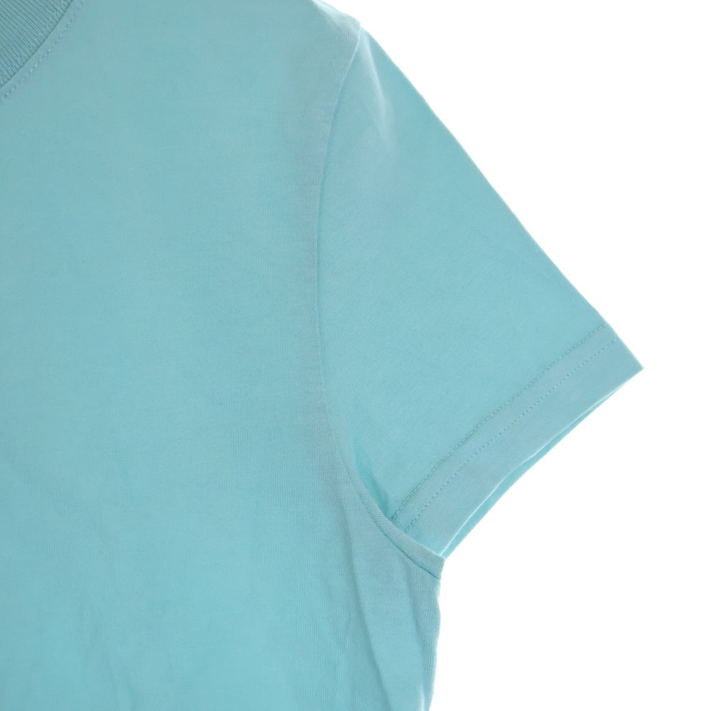 COURREGES(クレージュ) Shell Logo Dry Cotton Tee 123JTO142JS0058B060 ロゴプリント クロップド 半袖Tシャツ カットソー レディース ブルー