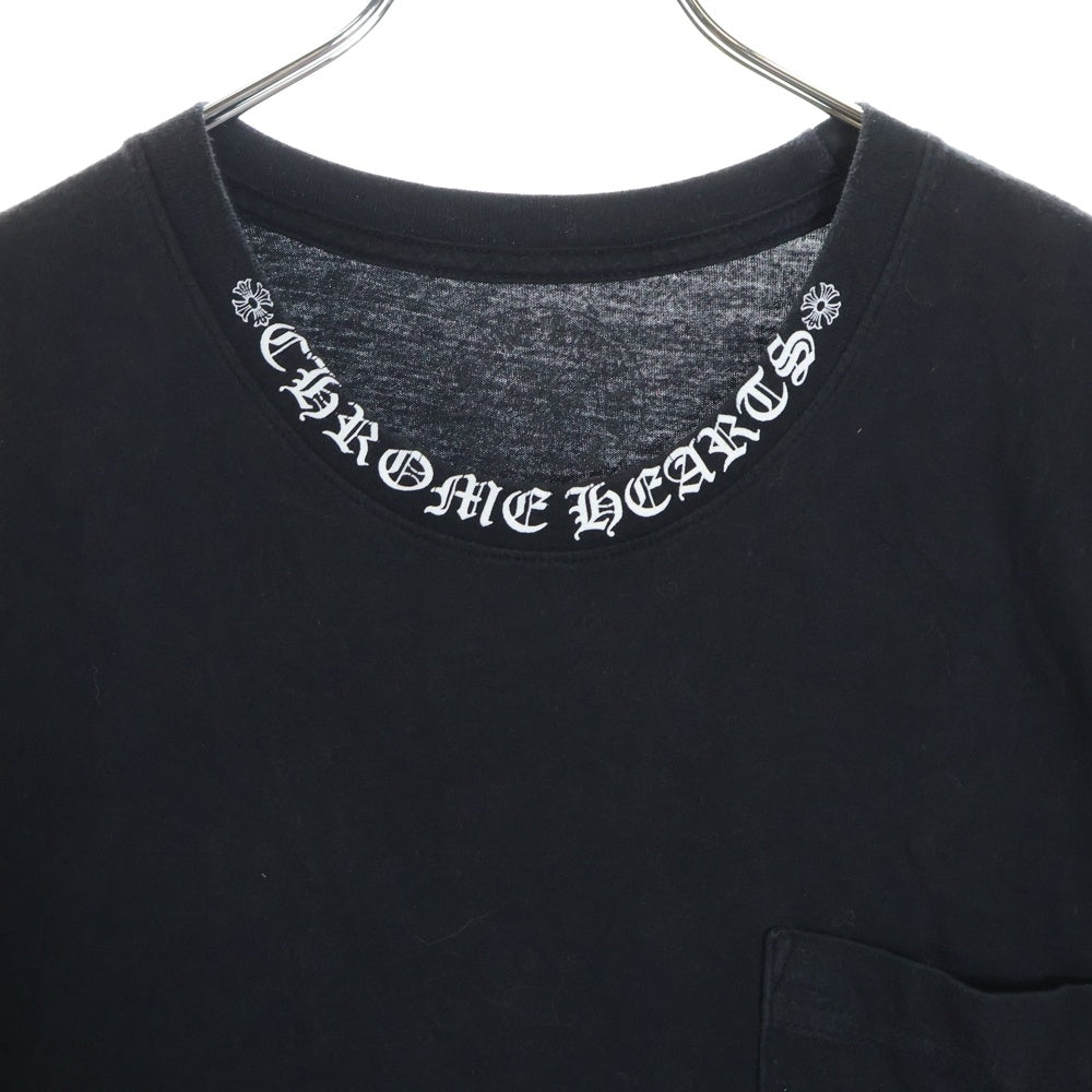 CHROME HEARTS(クロムハーツ) CH T-SHRT 1 ネックロゴプリント クルーネック半袖Tシャツ カットソー ブラック