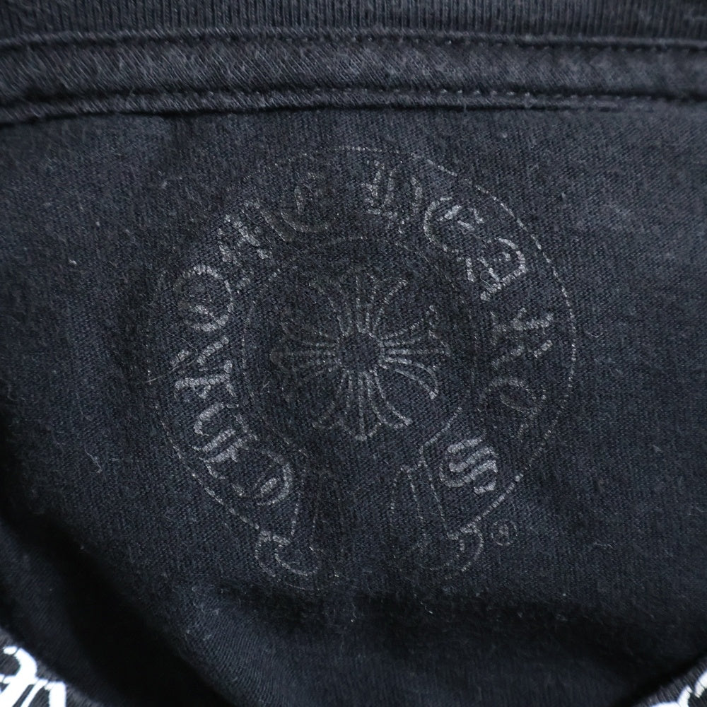 CHROME HEARTS(クロムハーツ) CH T-SHRT 1 ネックロゴプリント クルーネック半袖Tシャツ カットソー ブラック
