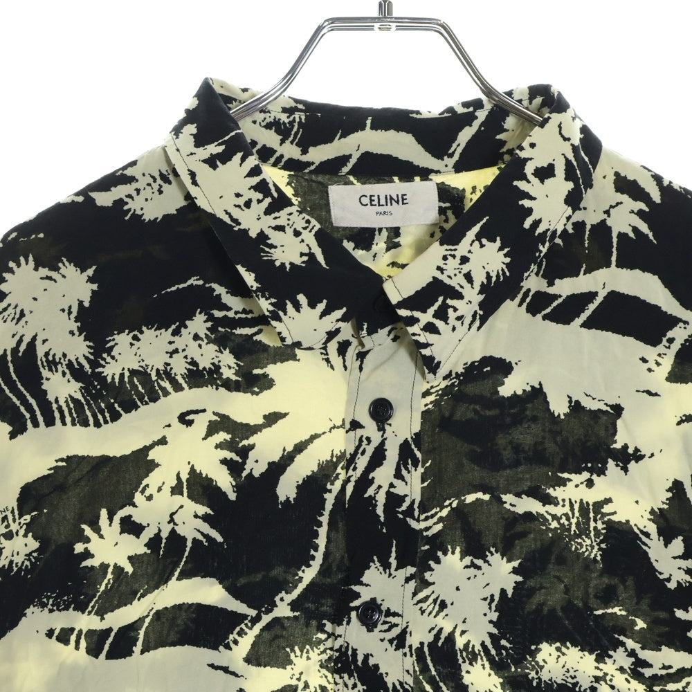 CELINE(セリーヌ) 23SS パームタイガープリントビスコース長袖シャツ 2C813275U イエロー/ブラック