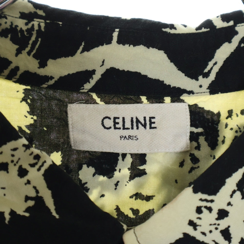CELINE(セリーヌ) 23SS パームタイガープリントビスコース長袖シャツ 2C813275U イエロー/ブラック