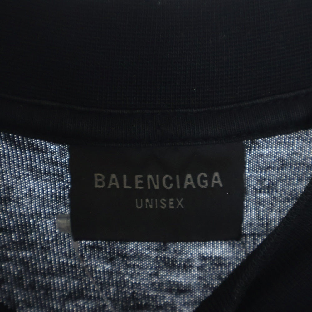 BALENCIAGA(バレンシアガ) Paris Moon Oversized Tee 739028 TQVX6 パリスムーン ダメージ加工 オーバーサイズ半袖Tシャツ ブラック