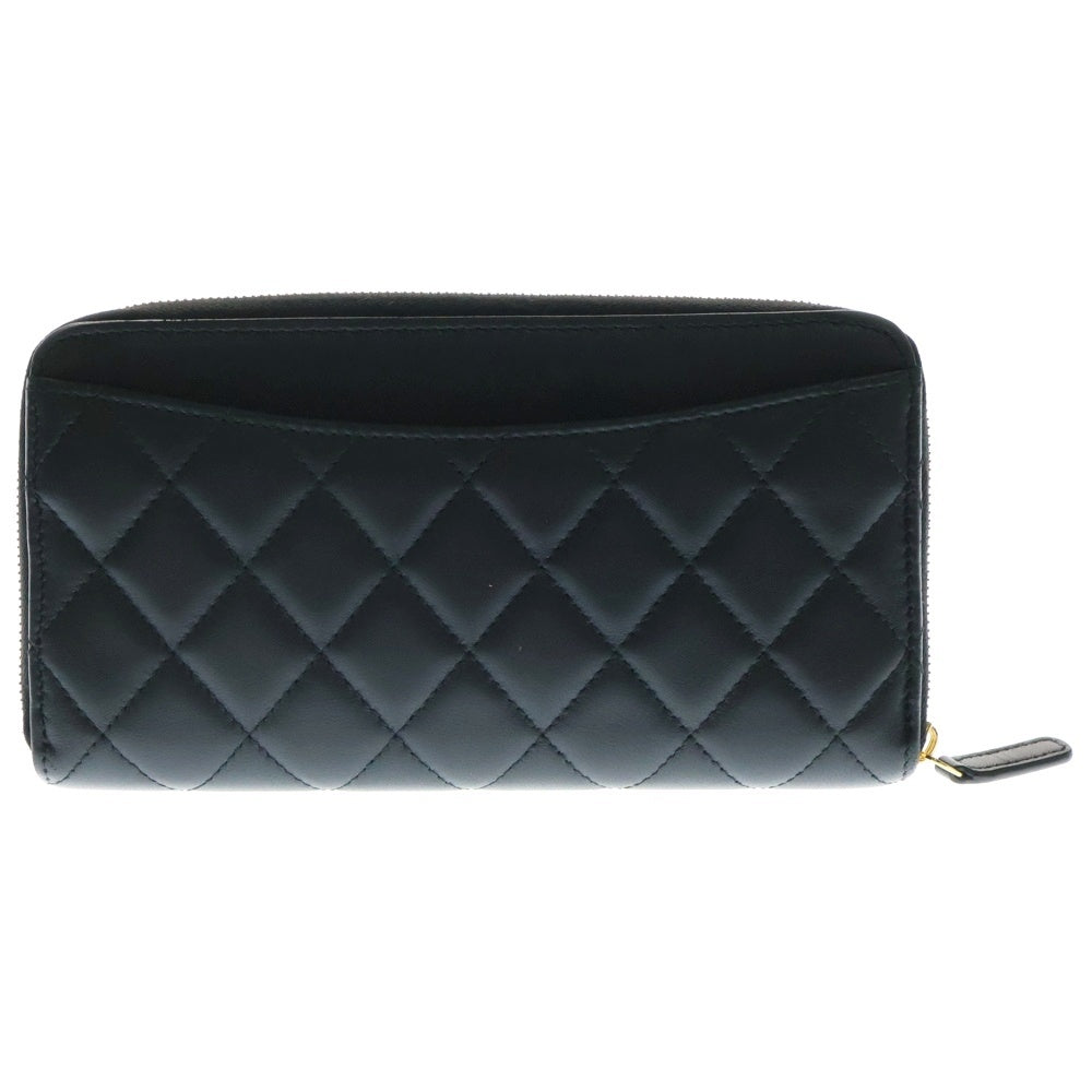 CHANEL(シャネル) ココマーク ラウンドファスナー ラムスキン GD金具