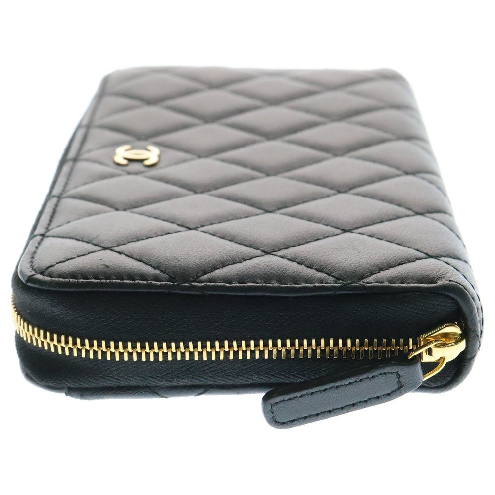 CHANEL(シャネル) ココマーク ラウンドファスナー ラムスキン GD金具