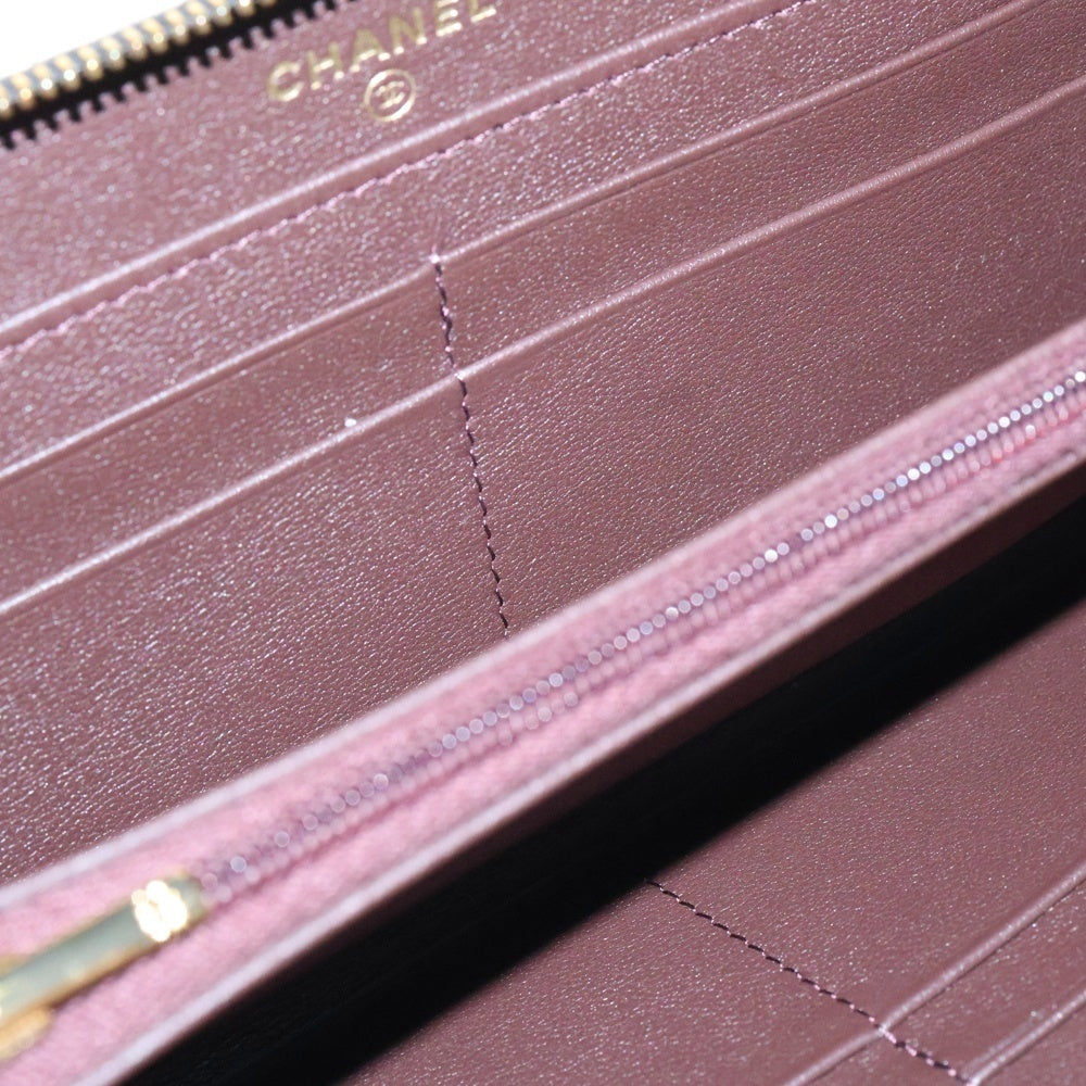 CHANEL(シャネル) ココマーク ラウンドファスナー ラムスキン GD金具