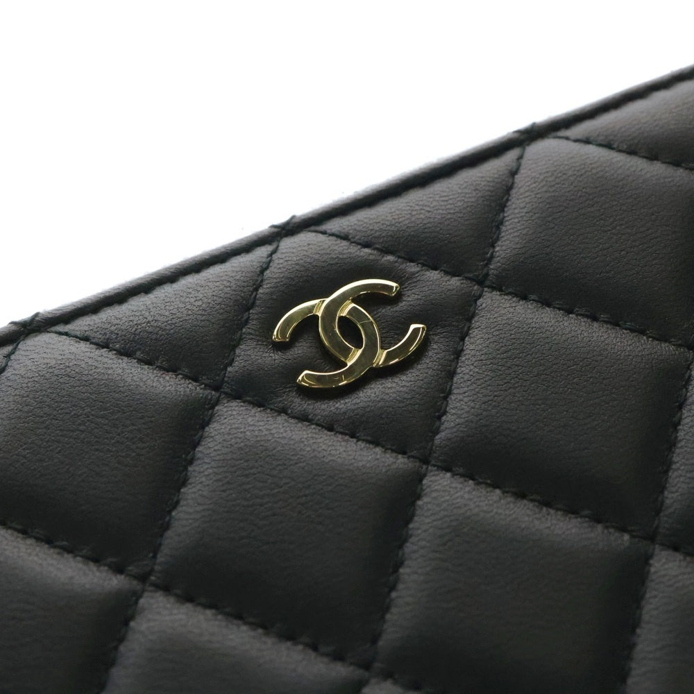 CHANEL(シャネル) ココマーク ラウンドファスナー ラムスキン GD金具