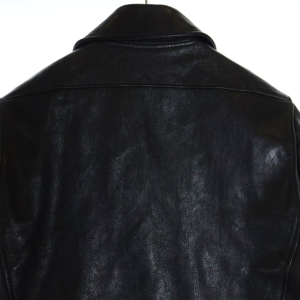 HELMUT LANG(ヘルムートラング) ラムレザー ダブルライダースジップアップジャケット ブラック