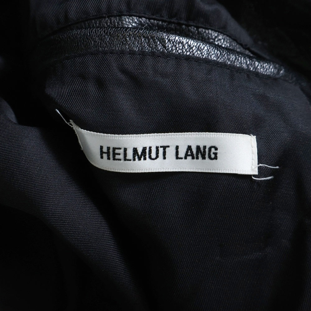HELMUT LANG(ヘルムートラング) ラムレザー ダブルライダースジップアップジャケット ブラック