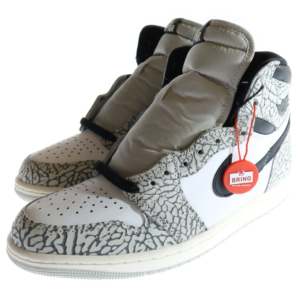 NIKE(ナイキ) AIR JORDAN 1 RETRO HIGH OG WHITE CEMENT DZ5485-052 エアジョーダン1 セメント ハイカットスニーカー ホワイト/グレー US8.5/26.5cm