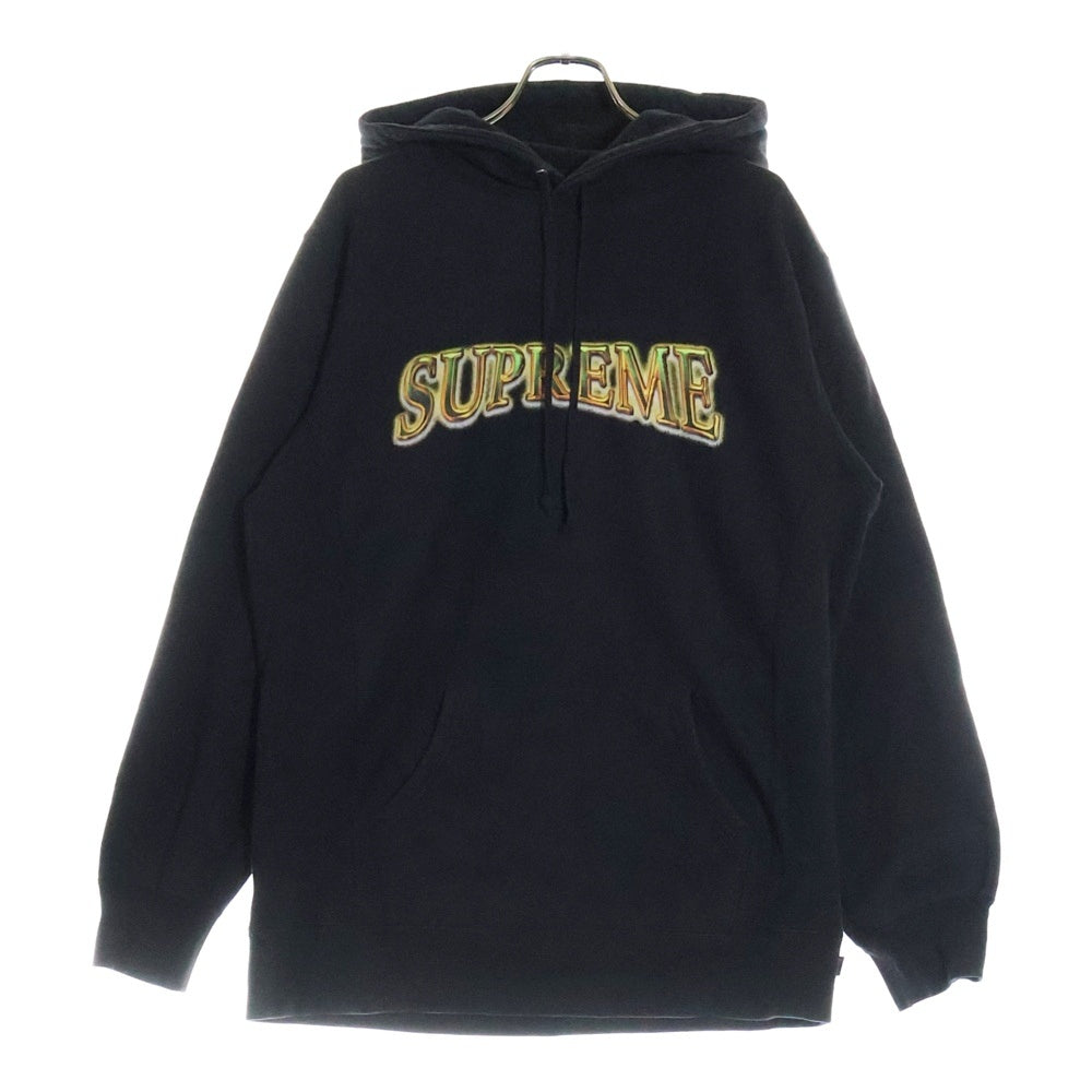 SUPREME(シュプリーム) 16AW Metallic Arc Hooded Sweatshirt メタリック アーク ロゴプリント プルオーバーフーディパーカー ブラック