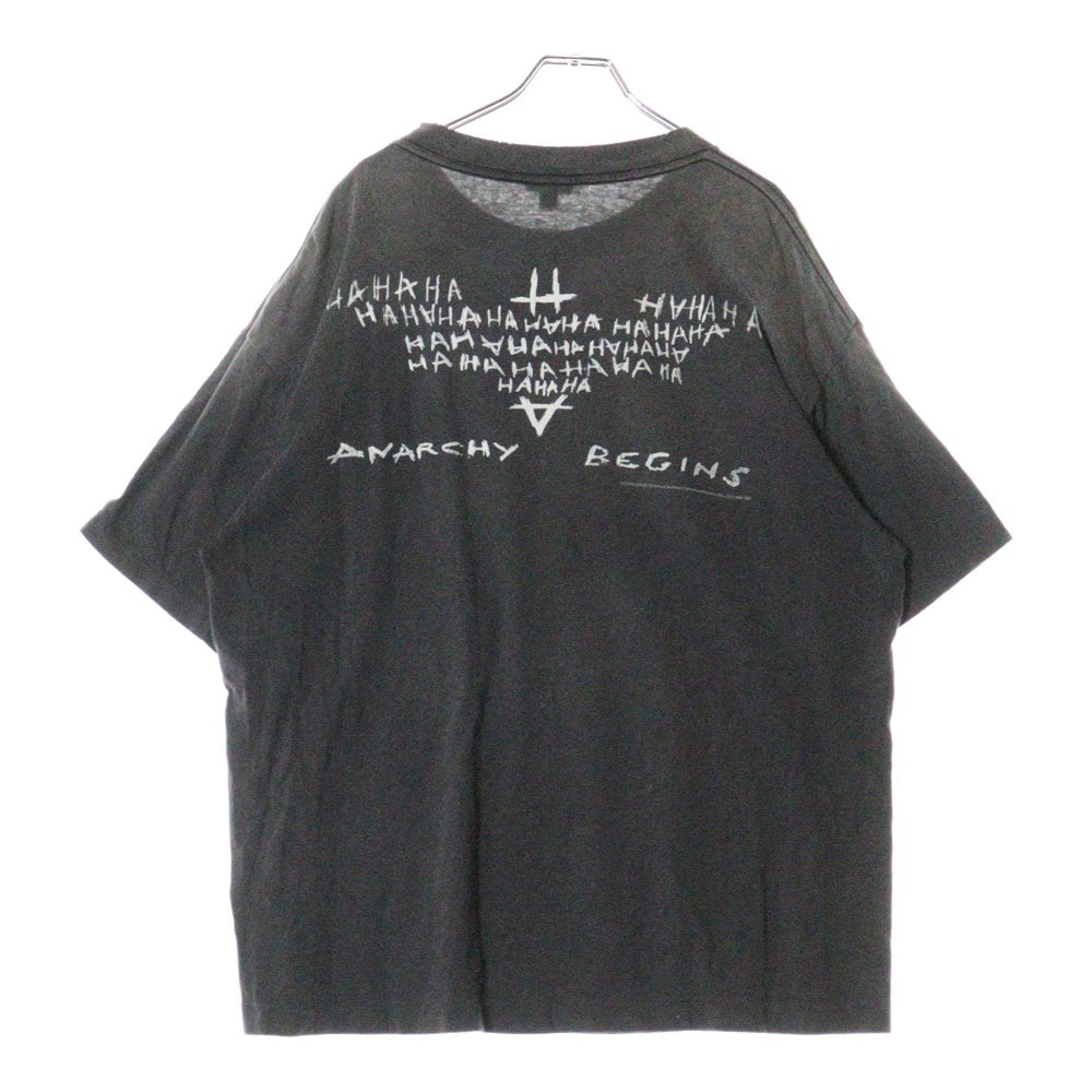 SAINT MICHAEL(セントマイケル) 25SS BTM SS TEE DARKNIGHT SM-HR8-0000-C54 ヴィンテージ加工ダークナイトプリント クルーネック半袖Tシャツ ブラック